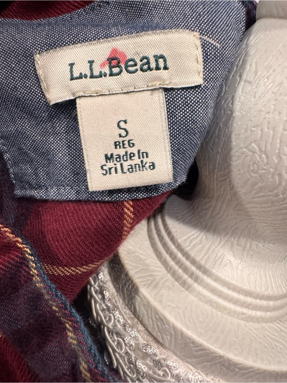 L.L.Bean Burgundy and Teal Plaid Button-Up with Yellow Accents 0985 - Picture 3 of 4